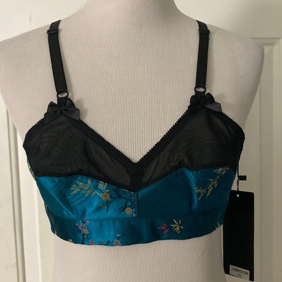 NWT Bedroom Stories Bullet Bra Pointed Cups Chinoiserie Mesh Bows Small - Picture 7 of 9